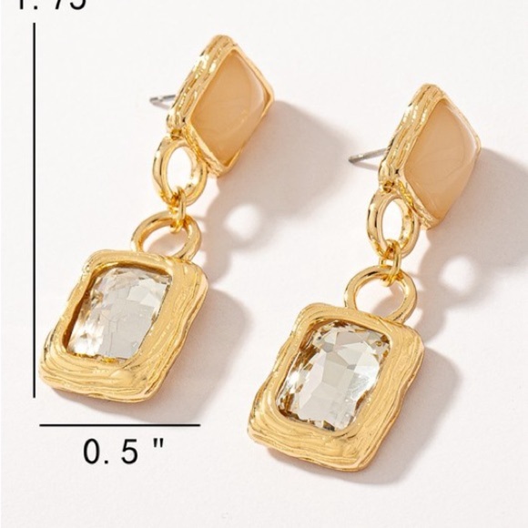Rectangular Bead Drop Earrings (7110) - Picture 4 of 4